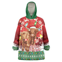 Scotland Christmas Wearable Blanket Hoodie Highland Cow Santa - Nollaig Chridheil! - Wonder Print Shop