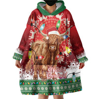 Scotland Christmas Wearable Blanket Hoodie Highland Cow Santa - Nollaig Chridheil! - Wonder Print Shop