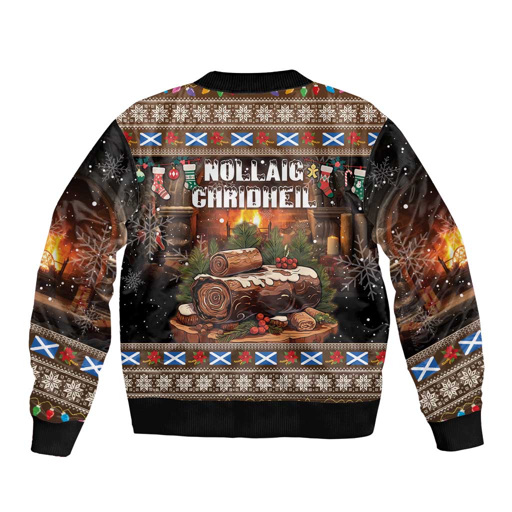 Scotland Christmas Bomber Jacket Merry Yule Log - Wonder Print Shop