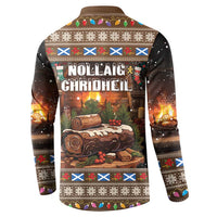 Scotland Christmas Button Sweatshirt Merry Yule Log - Wonder Print Shop