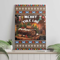 Scotland Christmas Canvas Wall Art Merry Yule Log - Wonder Print Shop