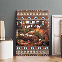 Scotland Christmas Canvas Wall Art Merry Yule Log - Wonder Print Shop