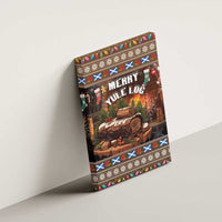 Scotland Christmas Canvas Wall Art Merry Yule Log - Wonder Print Shop
