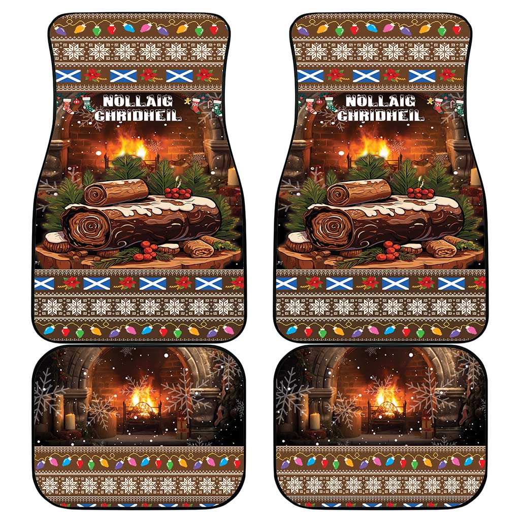 Scotland Christmas Car Mats Merry Yule Log - Wonder Print Shop