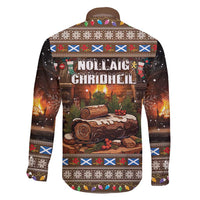 Scotland Christmas Family Matching Long Sleeve Bodycon Dress and Hawaiian Shirt Merry Yule Log - Wonder Print Shop