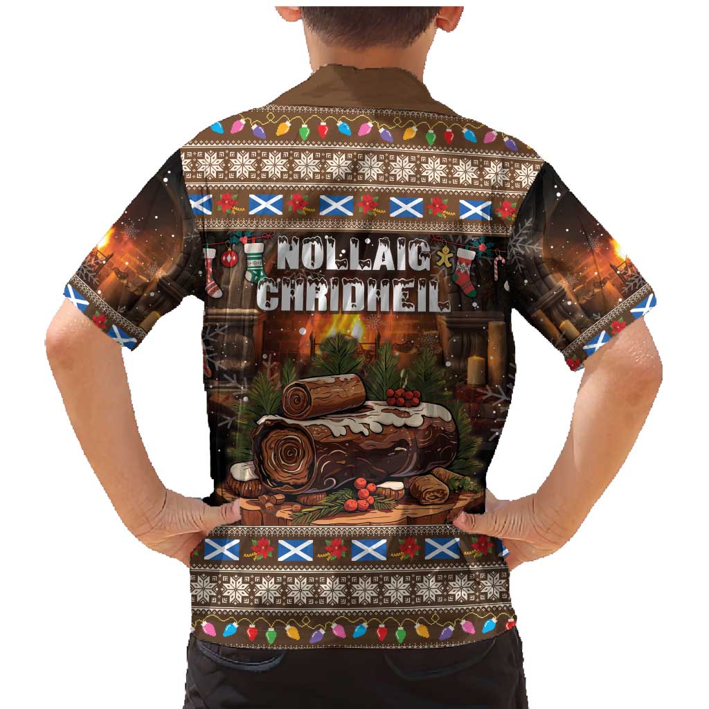 Scotland Christmas Family Matching Mermaid Dress and Hawaiian Shirt Merry Yule Log - Wonder Print Shop