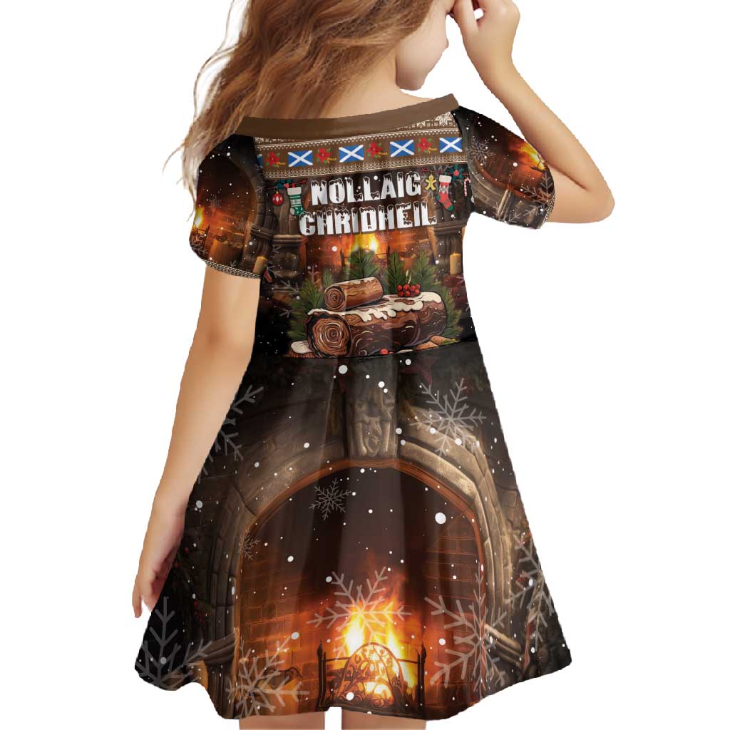 Scotland Christmas Family Matching Off Shoulder Maxi Dress and Hawaiian Shirt Merry Yule Log - Wonder Print Shop