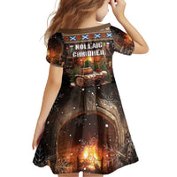 Scotland Christmas Family Matching Off Shoulder Maxi Dress and Hawaiian Shirt Merry Yule Log - Wonder Print Shop