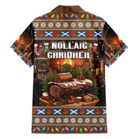 Scotland Christmas Family Matching Short Sleeve Bodycon Dress and Hawaiian Shirt Merry Yule Log - Wonder Print Shop
