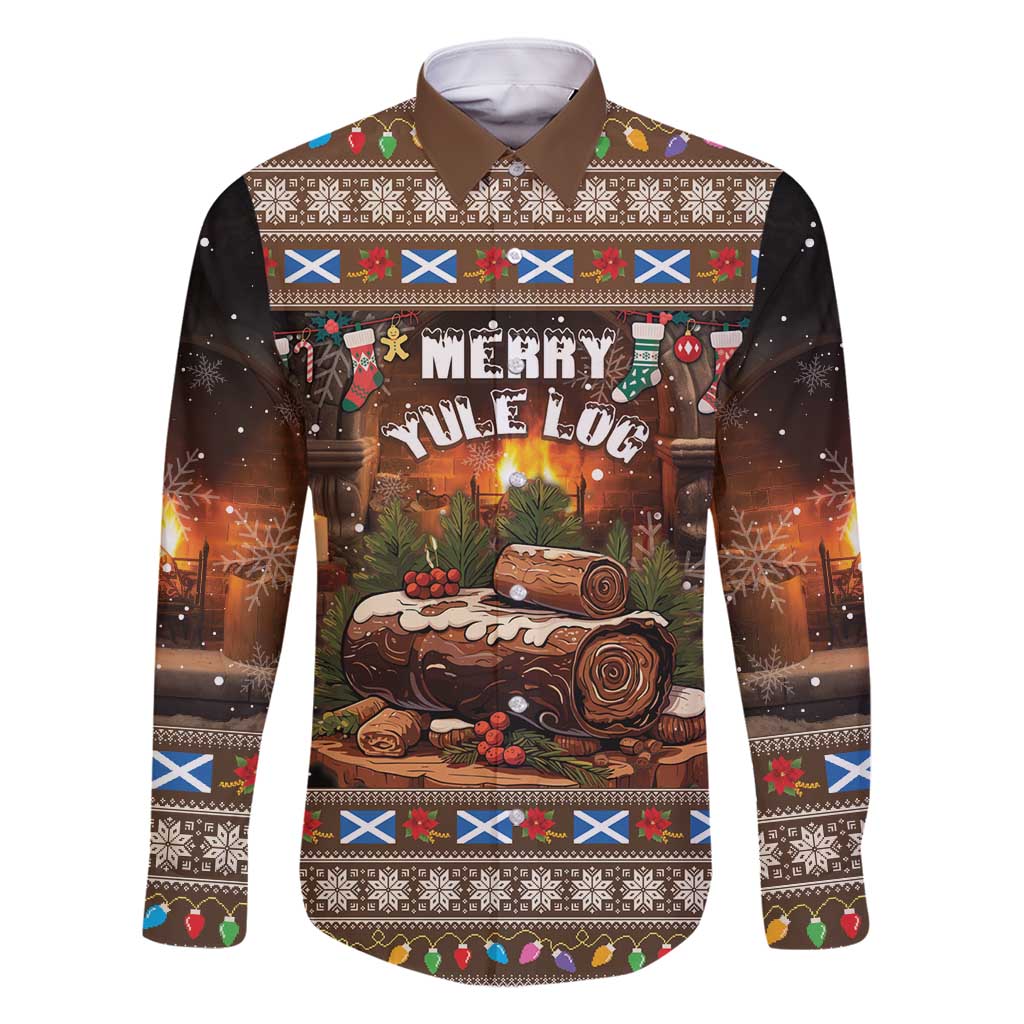 Scotland Christmas Family Matching Summer Maxi Dress and Hawaiian Shirt Merry Yule Log - Wonder Print Shop
