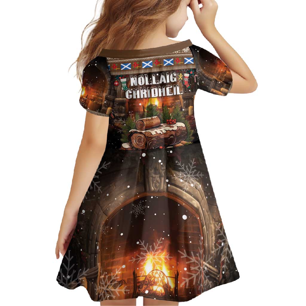 Scotland Christmas Family Matching Tank Maxi Dress and Hawaiian Shirt Merry Yule Log - Wonder Print Shop