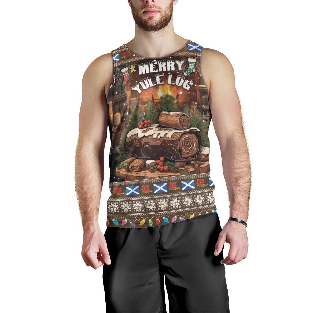 Scotland Christmas Men Tank Top Merry Yule Log - Wonder Print Shop