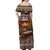 Scotland Christmas Off Shoulder Maxi Dress Merry Yule Log - Wonder Print Shop