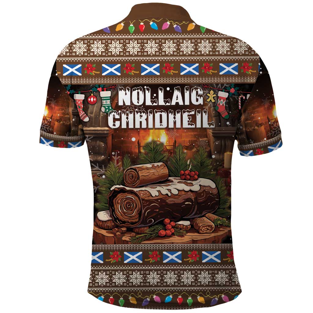 Scotland Christmas Polo Shirt Merry Yule Log - Wonder Print Shop