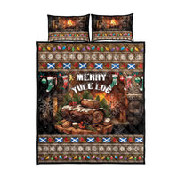 Scotland Christmas Quilt Bed Set Merry Yule Log - Wonder Print Shop