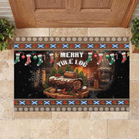 Scotland Christmas Rubber Doormat Merry Yule Log - Wonder Print Shop