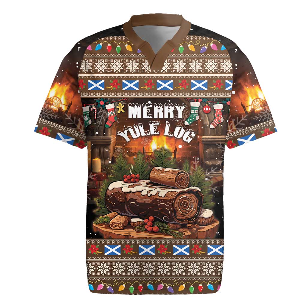 Scotland Christmas Rugby Jersey Merry Yule Log - Wonder Print Shop