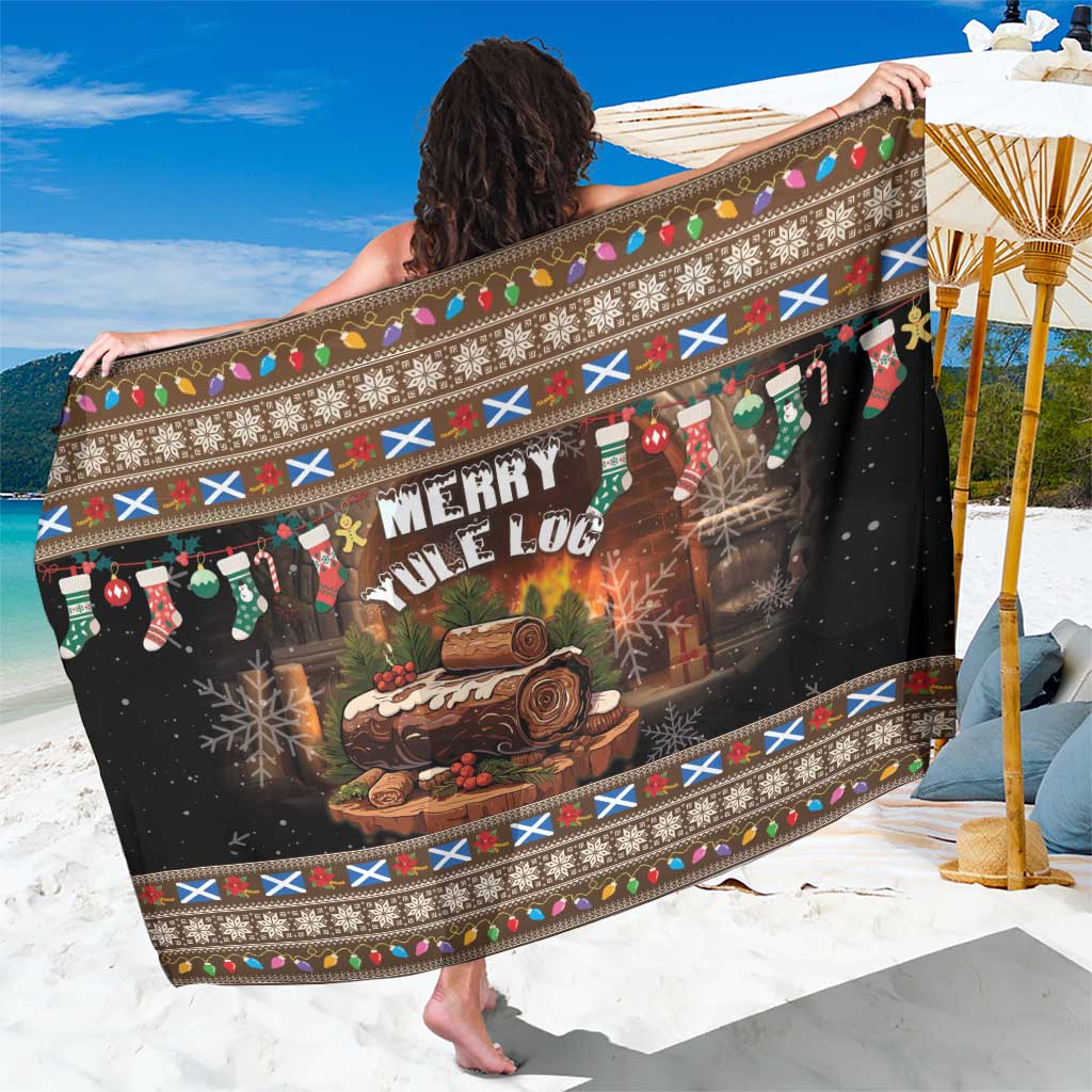 Scotland Christmas Sarong Merry Yule Log - Wonder Print Shop