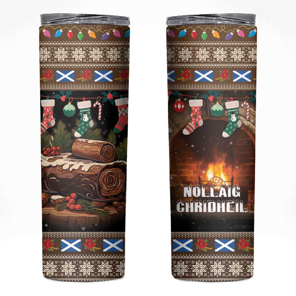 Scotland Christmas Skinny Tumbler Merry Yule Log - Wonder Print Shop