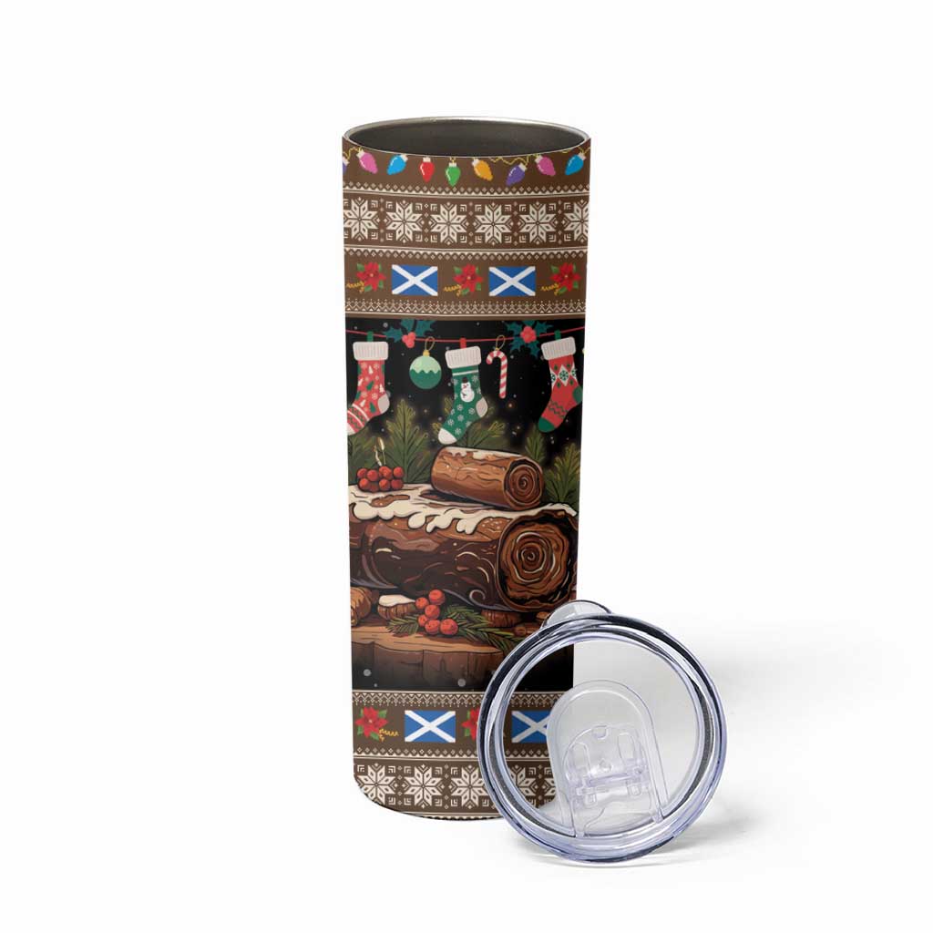 Scotland Christmas Skinny Tumbler Merry Yule Log - Wonder Print Shop