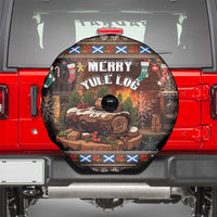 Scotland Christmas Spare Tire Cover Merry Yule Log - Wonder Print Shop