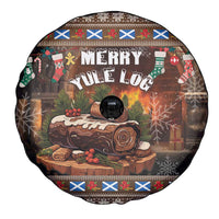 Scotland Christmas Spare Tire Cover Merry Yule Log - Wonder Print Shop