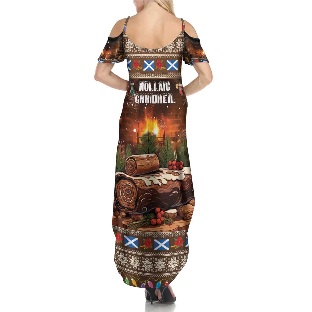 Scotland Christmas Summer Maxi Dress Merry Yule Log - Wonder Print Shop