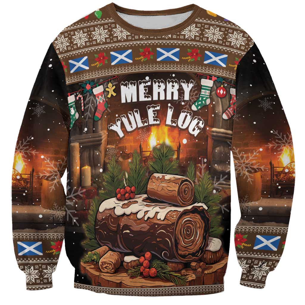 Scotland Christmas Sweatshirt Merry Yule Log - Wonder Print Shop