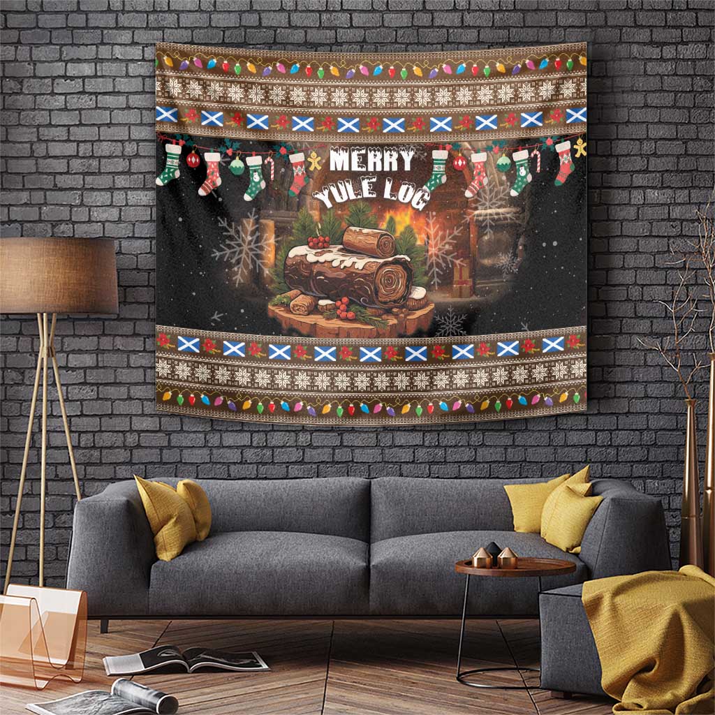 Scotland Christmas Tapestry Merry Yule Log - Wonder Print Shop