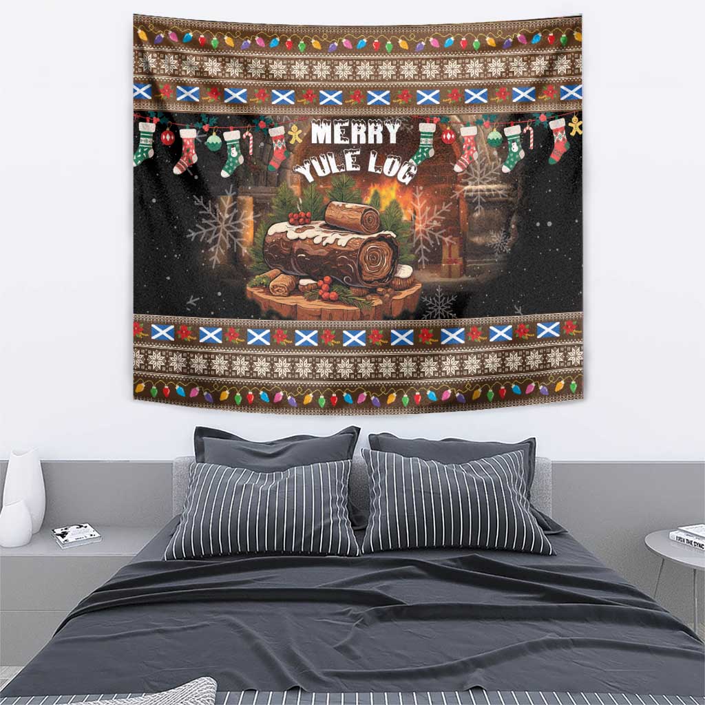 Scotland Christmas Tapestry Merry Yule Log - Wonder Print Shop