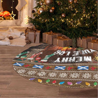 Scotland Christmas Tree Skirt Merry Yule Log - Wonder Print Shop