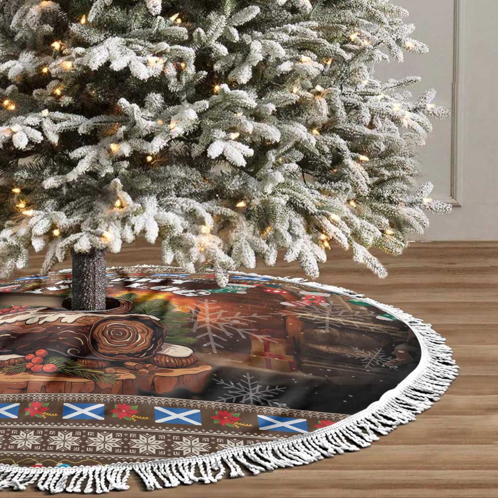 Scotland Christmas Tree Skirt Merry Yule Log - Wonder Print Shop