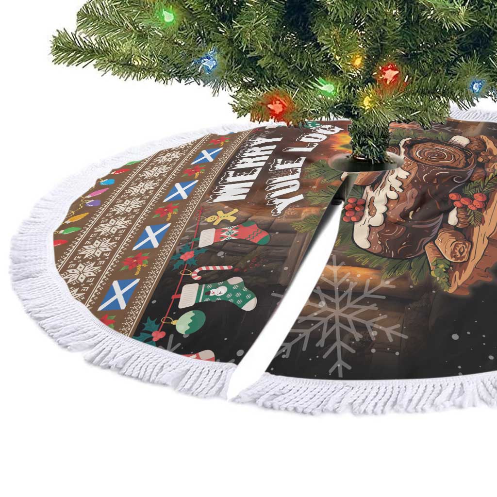 Scotland Christmas Tree Skirt Merry Yule Log - Wonder Print Shop