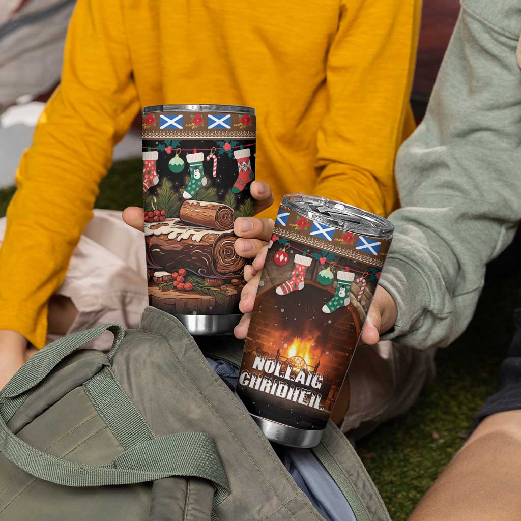 Scotland Christmas Tumbler Cup Merry Yule Log - Wonder Print Shop