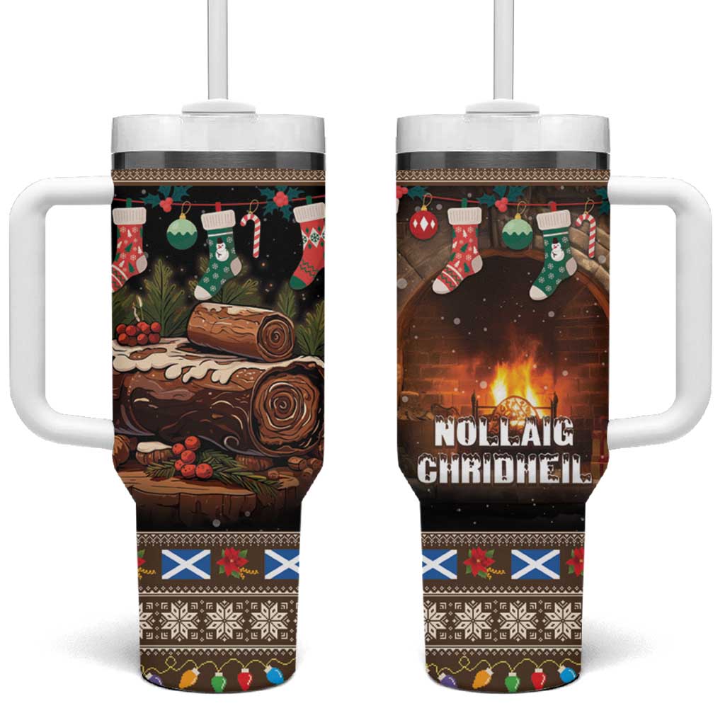Scotland Christmas Tumbler With Handle Merry Yule Log - Wonder Print Shop