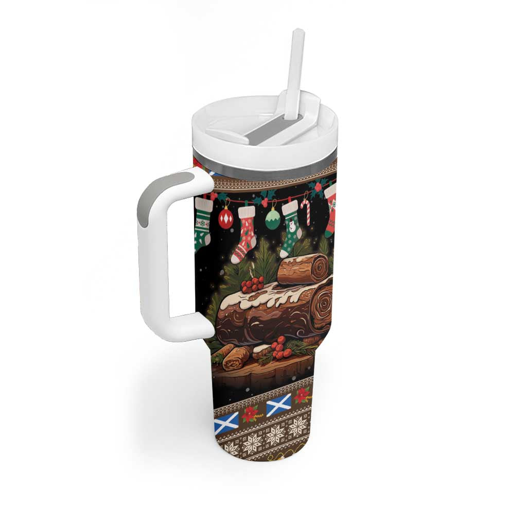 Scotland Christmas Tumbler With Handle Merry Yule Log - Wonder Print Shop