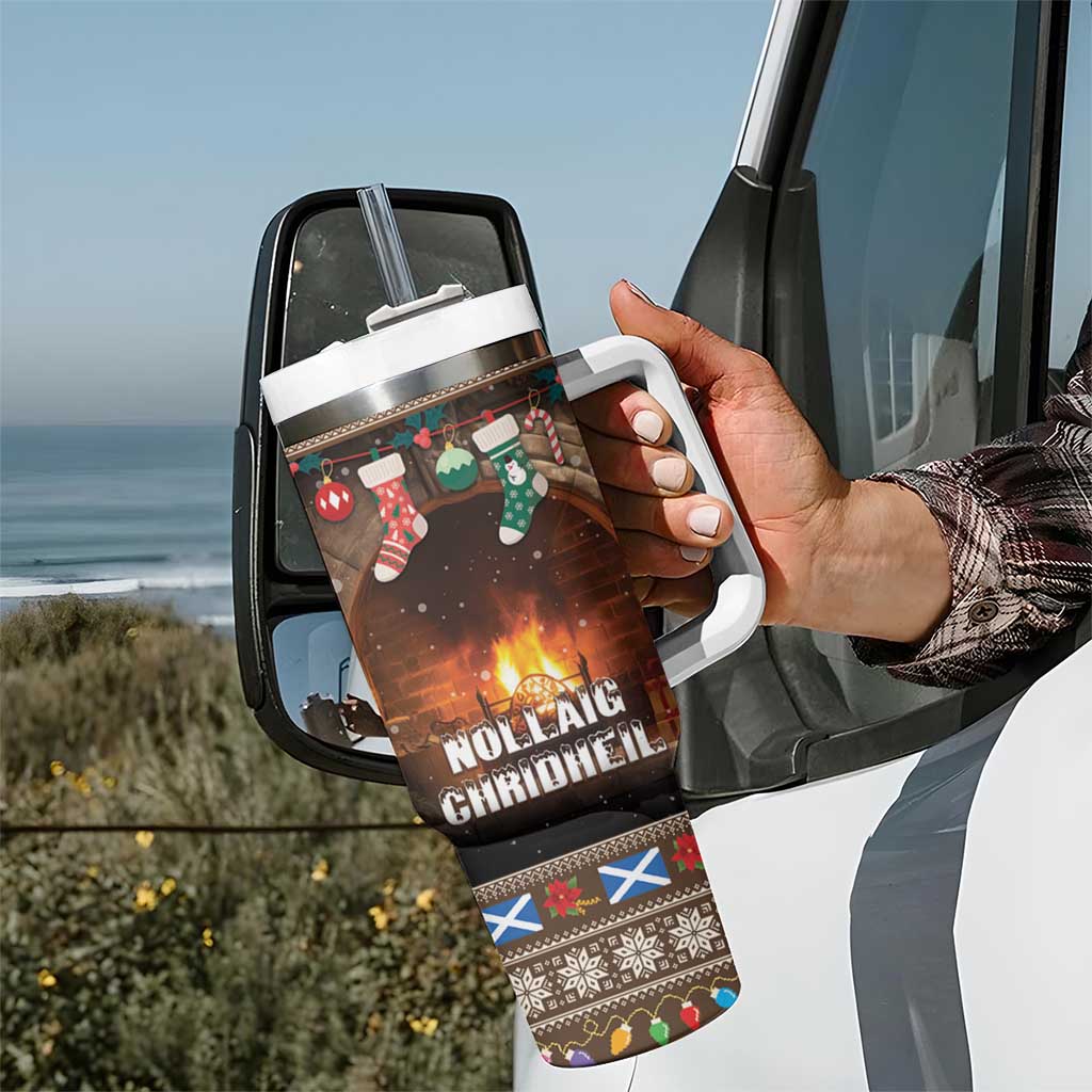 Scotland Christmas Tumbler With Handle Merry Yule Log - Wonder Print Shop