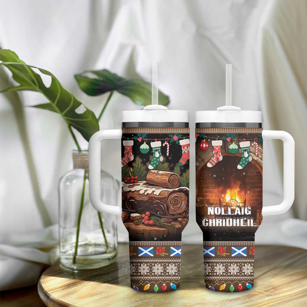 Scotland Christmas Tumbler With Handle Merry Yule Log - Wonder Print Shop