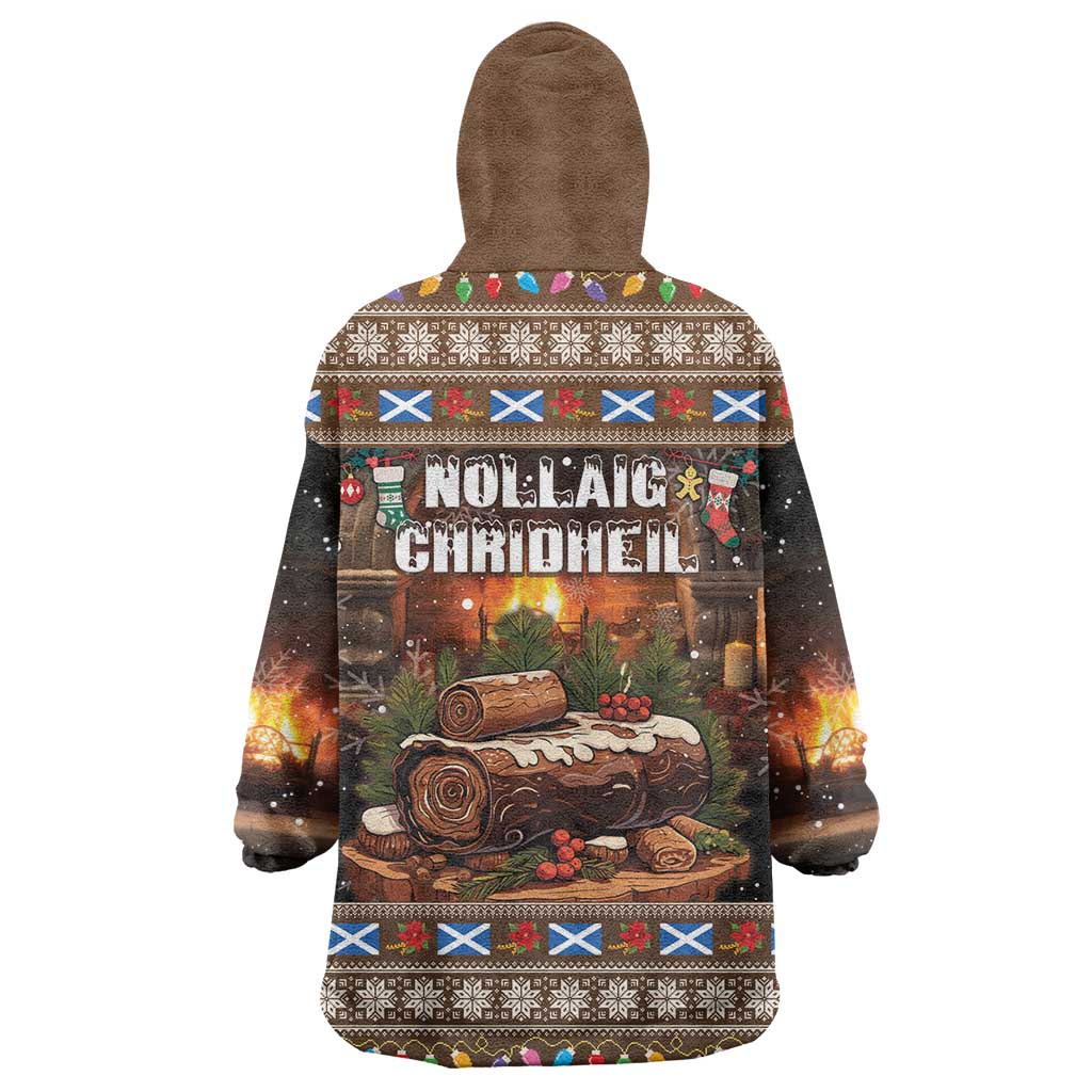 Scotland Christmas Wearable Blanket Hoodie Merry Yule Log - Wonder Print Shop