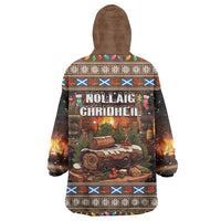 Scotland Christmas Wearable Blanket Hoodie Merry Yule Log - Wonder Print Shop