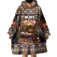 Scotland Christmas Wearable Blanket Hoodie Merry Yule Log - Wonder Print Shop