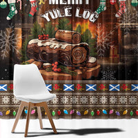 Scotland Christmas Window Curtain Merry Yule Log - Wonder Print Shop