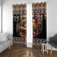 Scotland Christmas Window Curtain Merry Yule Log - Wonder Print Shop