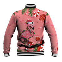 Flamingo Christmas Baseball Jacket 2023 Seamless Xmas Vibes - Wonder Print Shop