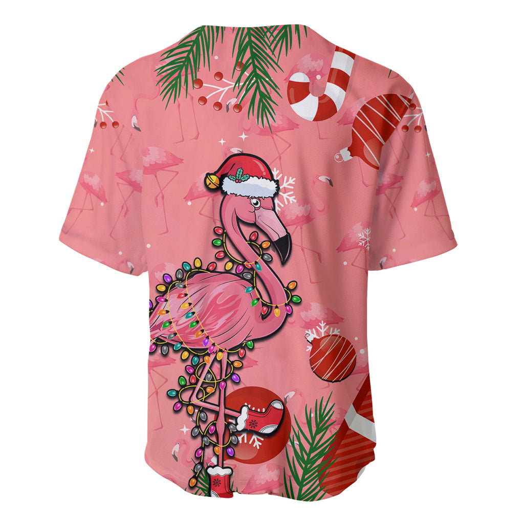 Flamingo Christmas Baseball Jersey 2023 Seamless Xmas Vibes - Wonder Print Shop