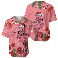 Flamingo Christmas Baseball Jersey 2023 Seamless Xmas Vibes - Wonder Print Shop