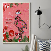 Flamingo Christmas Canvas Wall Art 2023 Seamless Xmas Vibes - Wonder Print Shop