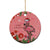 Flamingo Christmas Ceramic Ornament 2023 Seamless Xmas Vibes - Wonder Print Shop