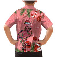 Flamingo Christmas Family Matching Mermaid Dress and Hawaiian Shirt 2023 Seamless Xmas Vibes - Wonder Print Shop