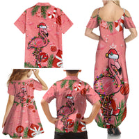Flamingo Christmas Family Matching Summer Maxi Dress and Hawaiian Shirt 2023 Seamless Xmas Vibes - Wonder Print Shop